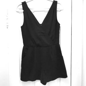 Black Romper with V in front and back